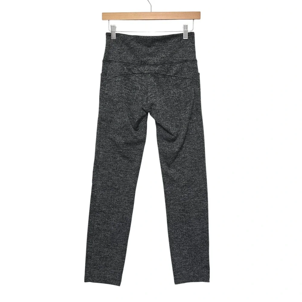 Athleta Women Black Speckled High Rise Capri Leggings Pants Size XS - Picture 2 of 10